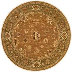 Kalaty OUSHAK Brown Round 7 to 8 ft Wool Carpet 133642