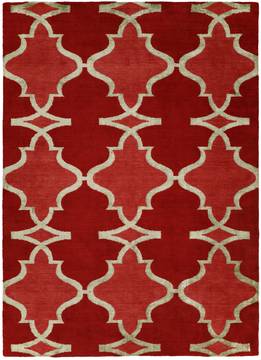 Kalaty PORTFOLIO Red Rectangle 2x3 ft Wool and Silkette Carpet 133688