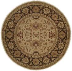 Kalaty SOUMAK Beige Round 7 to 8 ft Wool Carpet 134236