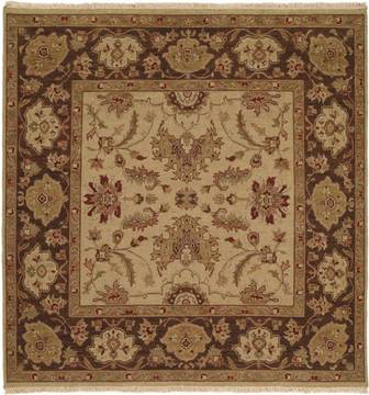 Kalaty SOUMAK Beige Square 5 to 6 ft Wool Carpet 134237