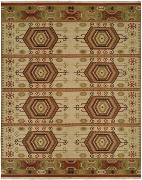 Kalaty SOUMAK Beige Runner 10 to 12 ft Wool Carpet 134324