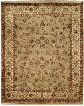 Kalaty TABRIZ Brown Rectangle 6x9 ft Wool and Silk Carpet 134436