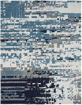 Kalaty JARDIN Blue Rectangle 2x3 ft Chenille Carpet 134693