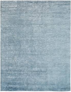 Kalaty RENZO Blue Rectangle 10x13 ft Wool and Silkette Carpet 134863