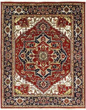 Kalaty UMBRIA Red Rectangle 6x9 ft Wool Carpet 134979