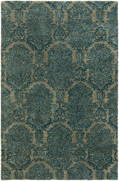 Kalaty SEVILLE Blue Rectangle 2x3 ft Wool and Silkette Carpet 135047