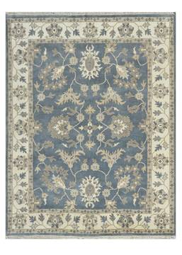Kalaty UMBRIA Blue Rectangle 9x12 ft Wool Carpet 135247