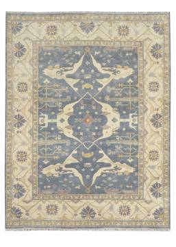 Kalaty UMBRIA Blue Rectangle 9x12 ft Wool Carpet 135251