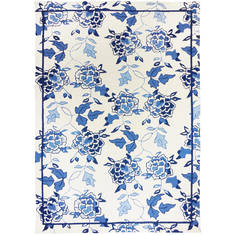 Jellybean Garden and Floral Blue Rectangle 5x7 ft Polyester Carpet 135308