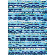 Jellybean Coastal Blue Rectangle 5x7 ft Microfiber Carpet 135332