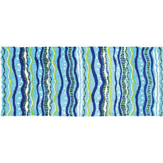 Jellybean Coastal Blue Rectangle 2x4 ft Microfiber Carpet 135334