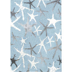 Jellybean Coastal Blue Rectangle 3x5 ft Microfiber Carpet 135336