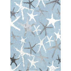 Jellybean Coastal Blue Rectangle 5x7 ft Microfiber Carpet 135337