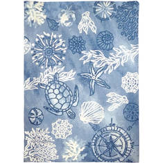Jellybean Coastal Blue Rectangle 3x5 ft Polyester Carpet 135341