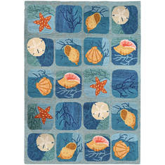 Jellybean Coastal Blue Rectangle 5x7 ft Polypropylene Carpet 135455
