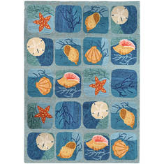 Jellybean Coastal Blue Rectangle 8x10 ft Polypropylene Carpet 135456