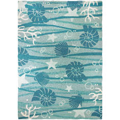 Jellybean Coastal Blue Rectangle 3x5 ft Polypropylene Carpet 135458