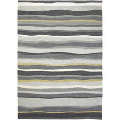 Jellybean Patterns and Stripes Grey Rectangle 3x5 ft Polypropylene Carpet 135487