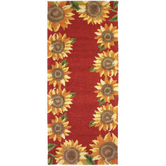 Jellybean Garden and Floral Red Rectangle 2x4 ft Polypropylene Carpet 135500