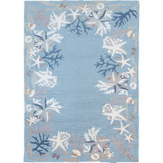 Jellybean Coastal Blue Rectangle 3x5 ft Polypropylene Carpet 135522