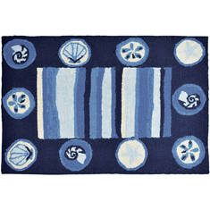 Jellybean Coastal Blue Rectangle 2x3 ft Polypropylene Carpet 135549