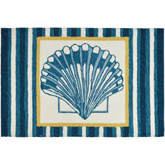 Jellybean Coastal Blue Rectangle 2x3 ft Polyester Carpet 135577