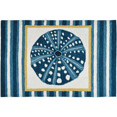 Jellybean Coastal Blue Rectangle 2x3 ft Polyester Carpet 135578