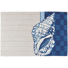 Jellybean Coastal Blue Rectangle 2x3 ft Polyester Carpet 135600