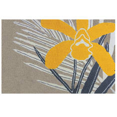 Jellybean Garden and Floral Yellow Rectangle 2x3 ft Polyester Carpet 135602