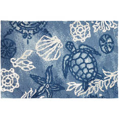 Jellybean Coastal Blue Rectangle 2x3 ft Polyester Carpet 135643