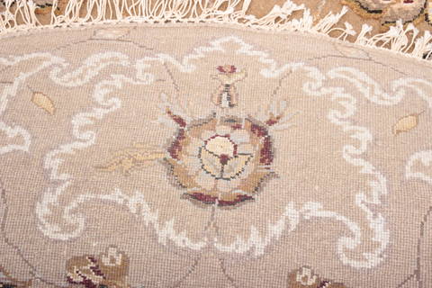 Jaipur Brown Round Hand Knotted 70 X 71 Area Rug 905-135646 Image 3