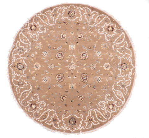 Jaipur Brown Round Hand Knotted 70 X 71 Area Rug 905-135646 Image 0