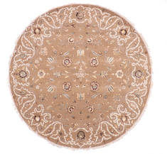 Jaipur Brown Round Hand Knotted 7'0" X 7'1"  Area Rug 905-135646