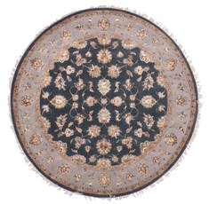 Jaipur Grey Round Hand Knotted 7'3" X 7'4"  Area Rug 905-135647