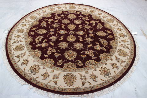 Jaipur Red Round Hand Knotted 71 X 72 Area Rug 905-135649 Image 2