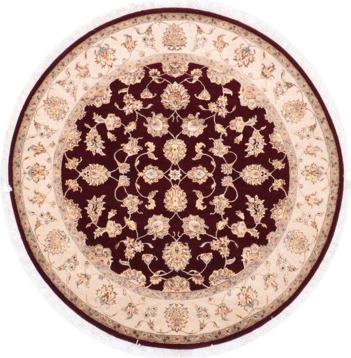 Jaipur Red Round Hand Knotted 71 X 72 Area Rug 905-135649 Image 0