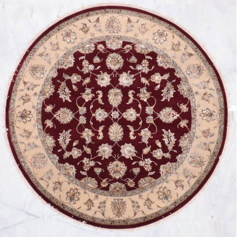 Jaipur Red Round Hand Knotted 70 X 70 Area Rug 905-135651 Image 1
