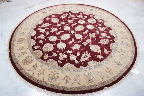 Jaipur Red Round Hand Knotted 70 X 70 Area Rug 905-135651 Image 2