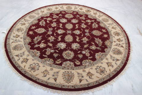 Jaipur Red Round Hand Knotted 70 X 70 Area Rug 905-135651 Image 3