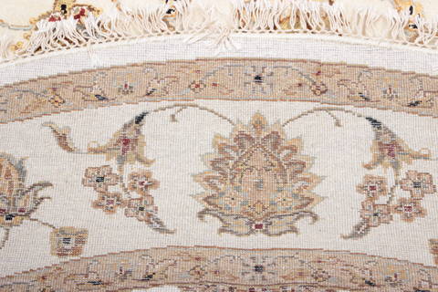 Jaipur White Round Hand Knotted 70 X 70 Area Rug 905-135653 Image 4