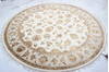 Jaipur White Round Hand Knotted 70 X 70  Area Rug 905-135653 Thumb 2
