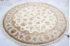 Jaipur White Round Hand Knotted 70 X 70 Area Rug 905-135653 Thumb 2