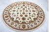Jaipur White Round Hand Knotted 70 X 70  Area Rug 905-135653 Thumb 3