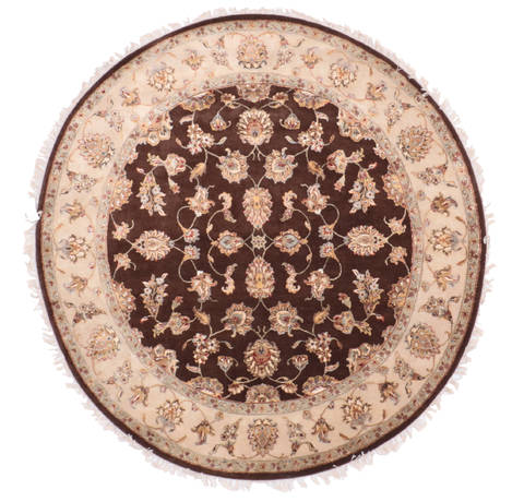 Jaipur Brown Round Hand Knotted 611 X 71 Area Rug 905-135658 Image 0