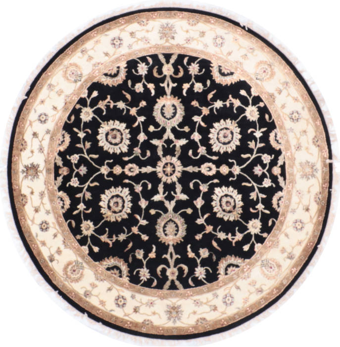 Jaipur Black Round Hand Knotted 72 X 74 Area Rug 905-135659 Image 0