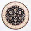Jaipur Black Round Hand Knotted 72 X 74  Area Rug 905-135659 Thumb 1