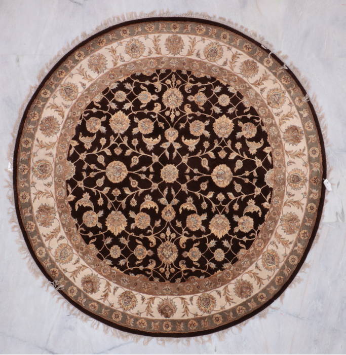 Jaipur Brown Round Hand Knotted 71 X 74 Area Rug 905-135660 Image 1