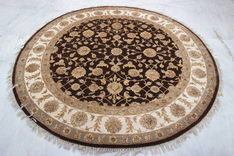 Jaipur Brown Round Hand Knotted 71 X 74 Area Rug 905-135660 Image 3