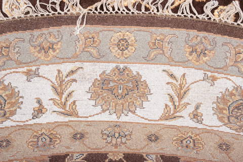 Jaipur Brown Round Hand Knotted 71 X 74 Area Rug 905-135660 Image 4