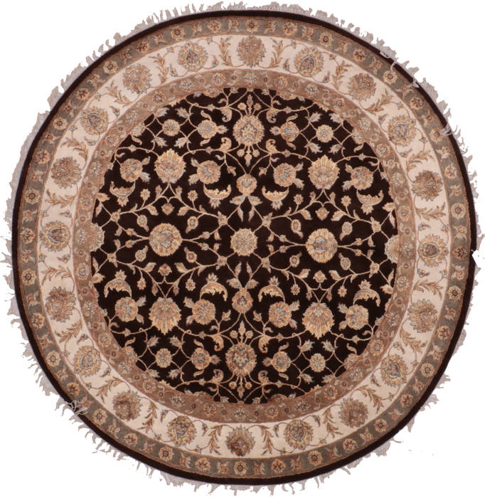 Jaipur Brown Round Hand Knotted 71 X 74 Area Rug 905-135660 Image 0